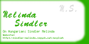 melinda sindler business card